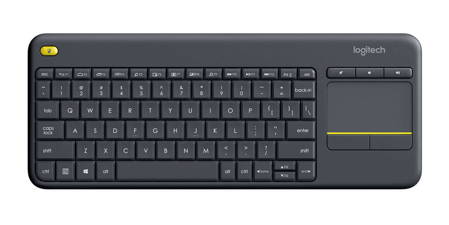 Teclado Logitech K400 Plus Inalámbrico C/TouchPad Color Negro