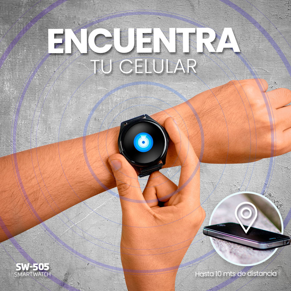 Smart Watch Vorago SW-505 Redondo IP67 Bluetooth Pantalla AMOLED 1.43"  Táctil Negro 2 Extensibles
