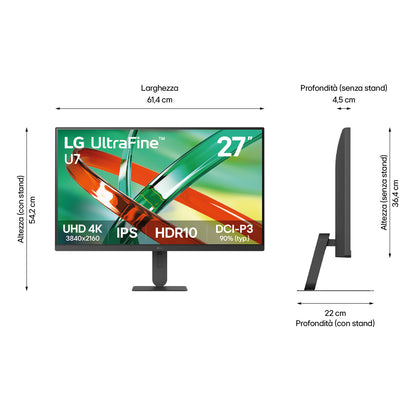 LG 27U711B-B monitor de computadora 68.6 cm (27") 3840 x 2160 Pixeles 4K Ultra HD LCD Negro
