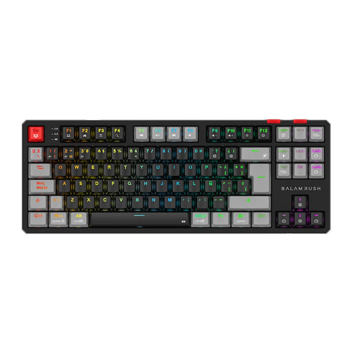 Balam Rush BR-940672 teclado Juego RF inalámbrico + bluetooth QZERTY Español Negro, Gris