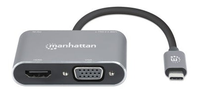Manhattan 130691 base para laptop o replicador de puertos Alámbrico USB 3.2 Gen 1 (3.1 Gen 1) Type-C Gris