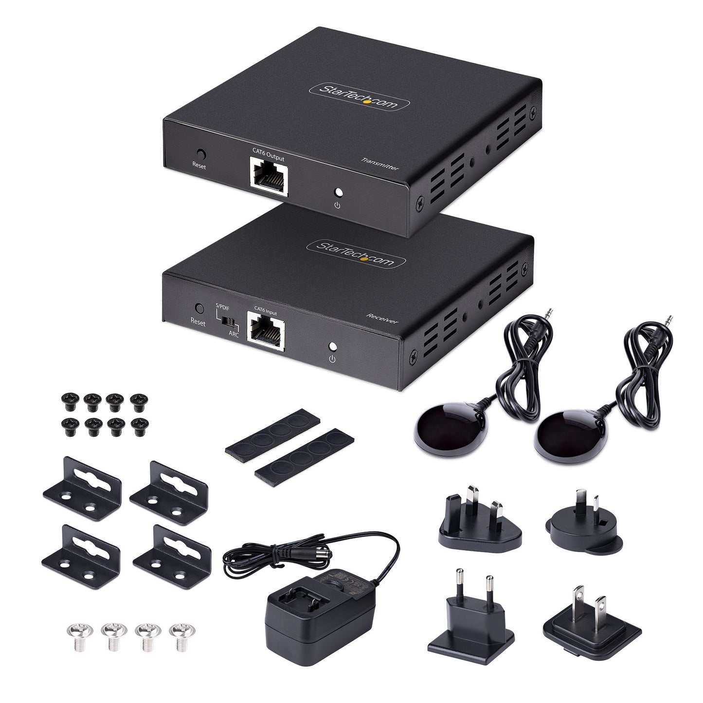 StarTech.com 4K70IC-EXTEND-HDMI extensor de audio/video Transmisor y receptor AV Negro
