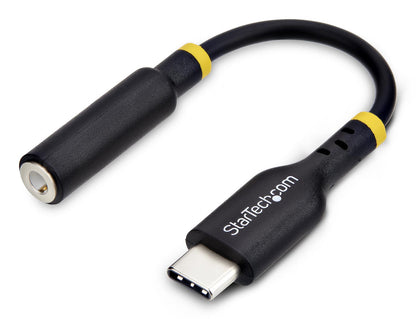 StarTech.com USBCAUDIO2 cable de audio 0.127 m USB Type-C 2.0 3,5 mm Negro