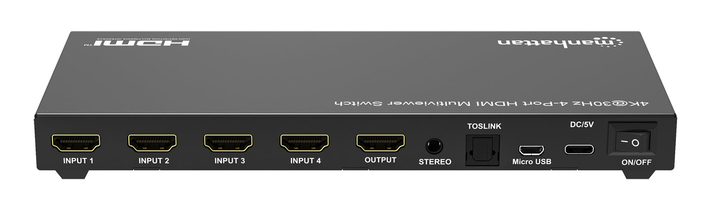 Switch multiviewer HDMI Manhattan de 4 puertos 4K