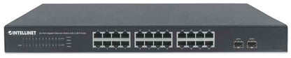 Switch Intellinet 24 Puertos Gigabit Ethernet con 2 Puertos SFP Montaje en Rack 19"