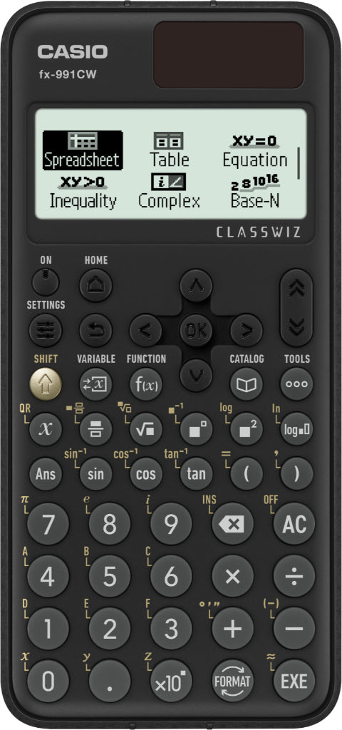 Calculadora Cientifica Casio mas de 540 funciones FX-991CW para preparatoria y universidad negra 4 lineas codigo QR