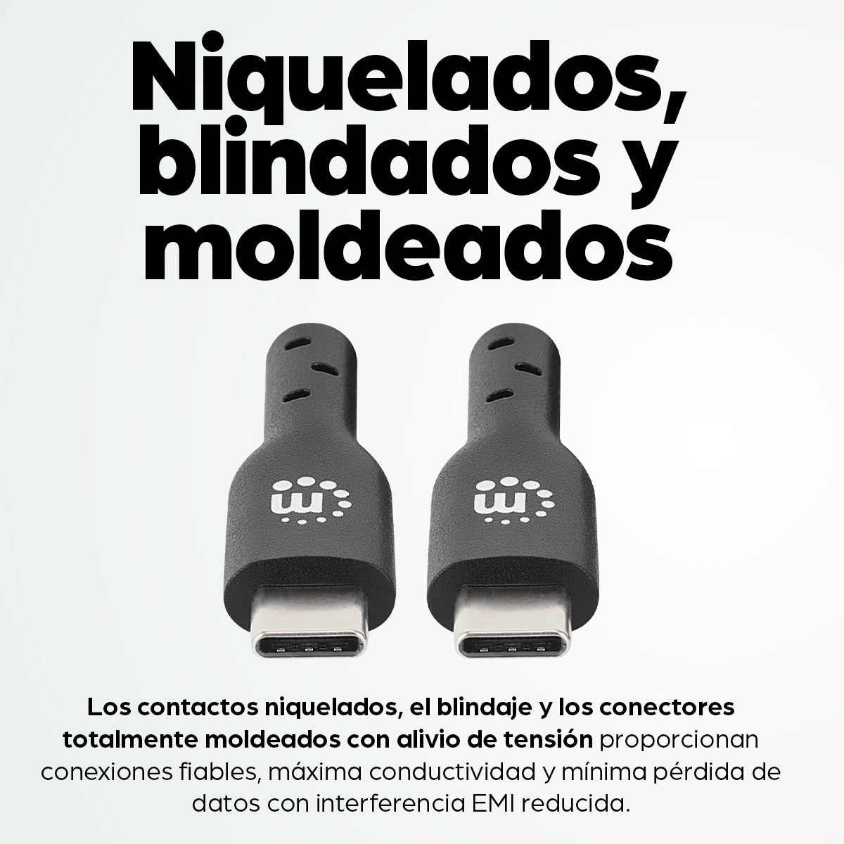 Cable Manhattan USB-C 2.0 Alta Velocidad 2m Color Negro
