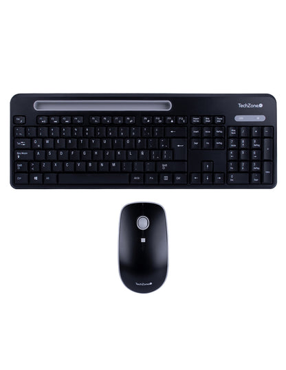 Mouse y Teclado Inalambricos Tasking Grey 800 1200 1600 DPI 4 Botones con Ranura para Smartphone