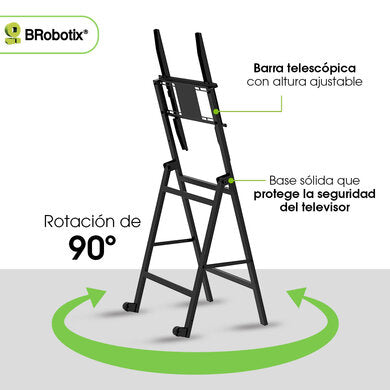 BRobotix Soporte de Piso 6005217 para Pantalla 32" - 86", hasta 50kg 2.18 m (86") Negro