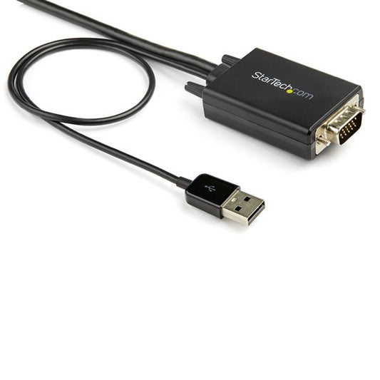 StarTech.com VGA2HDMM2M adaptador de cable de vídeo USB Type-A + VGA (D-Sub) HDMI Tipo A (Estándar) Negro