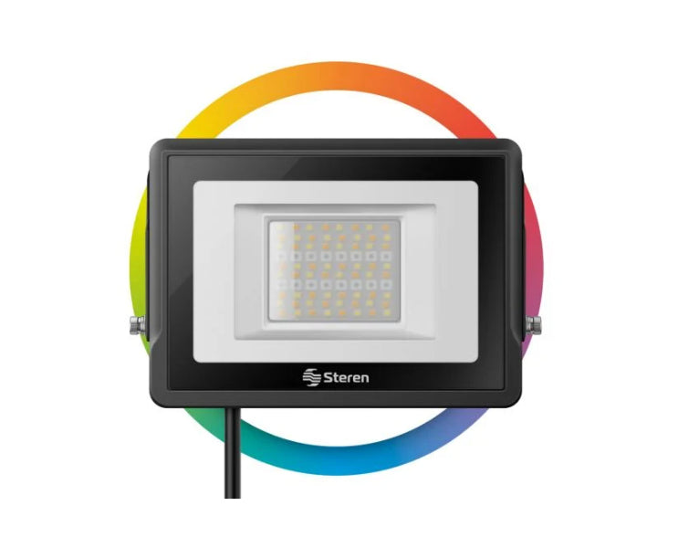 Reflector LED Steren WiFi RGB+W de 30W para Exterior