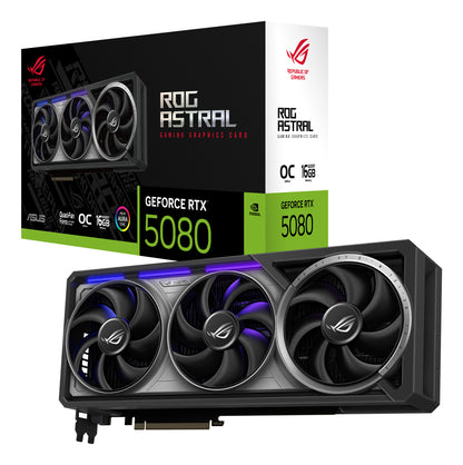 Tarjeta Video Asus ROG Astral GeForce RTX5080 OC 16GB Quad Fan ARGB GDDR7 PCIe 5.0 2xHDMI 3xDP
