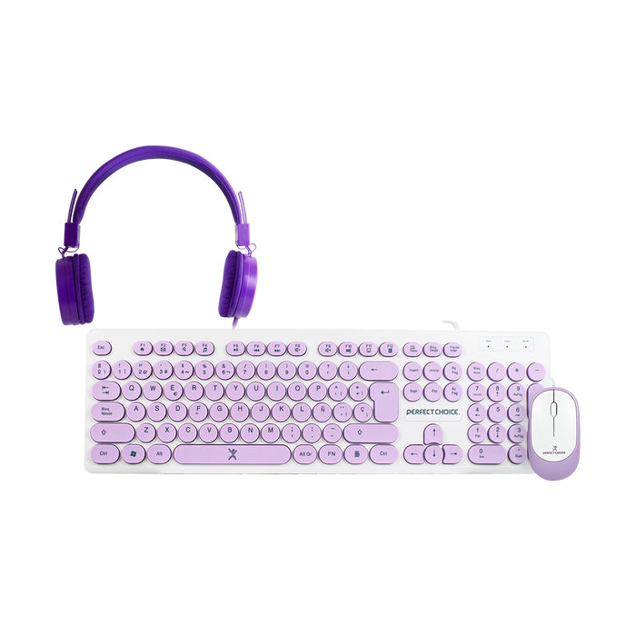 Perfect Choice PC-201724 teclado Ratón incluido Hogar USB Púrpura