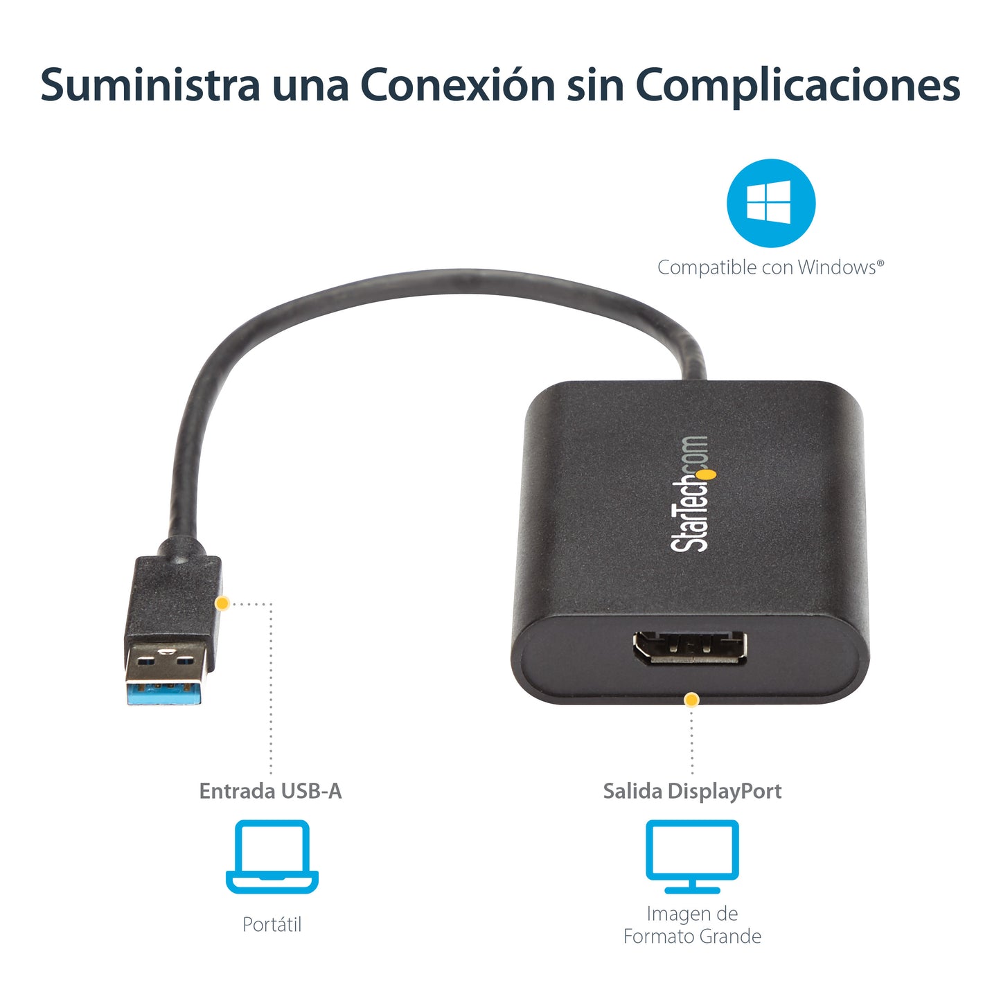 StarTech.com USB32DPES2 adaptador gráfico USB 3840 x 2160 Pixeles Negro