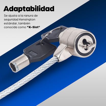 Candado Manhattan Seguridad Laptop 1.4m C/Llave