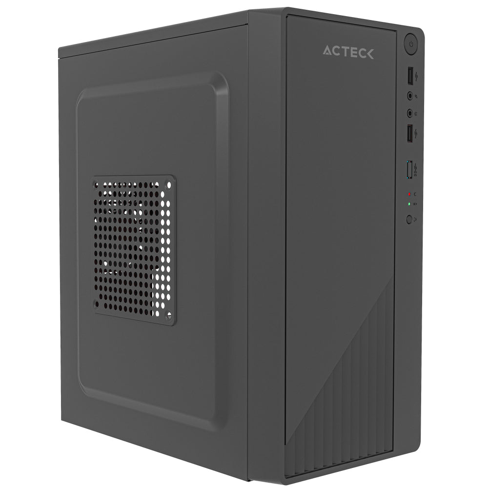 Gabinete Compacto Acteck Mini Torre Kioto GC220F / Max MB M-ATX Fuente ATX 500 W / 2x USB 2.0/ Advanced Negro