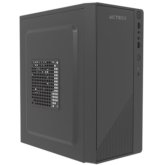 Gabinete Compacto Acteck Mini Torre Kioto GC220F / Max MB M-ATX Fuente ATX 500 W / 2x USB 2.0/ Advanced Negro