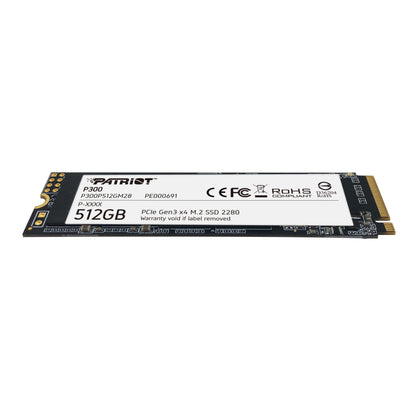 Unidad SSD Patriot M.2 512GB P300 PCIE 3.0 NVME 2280 1200MB/s Escritura 1700 MB/s Lectura