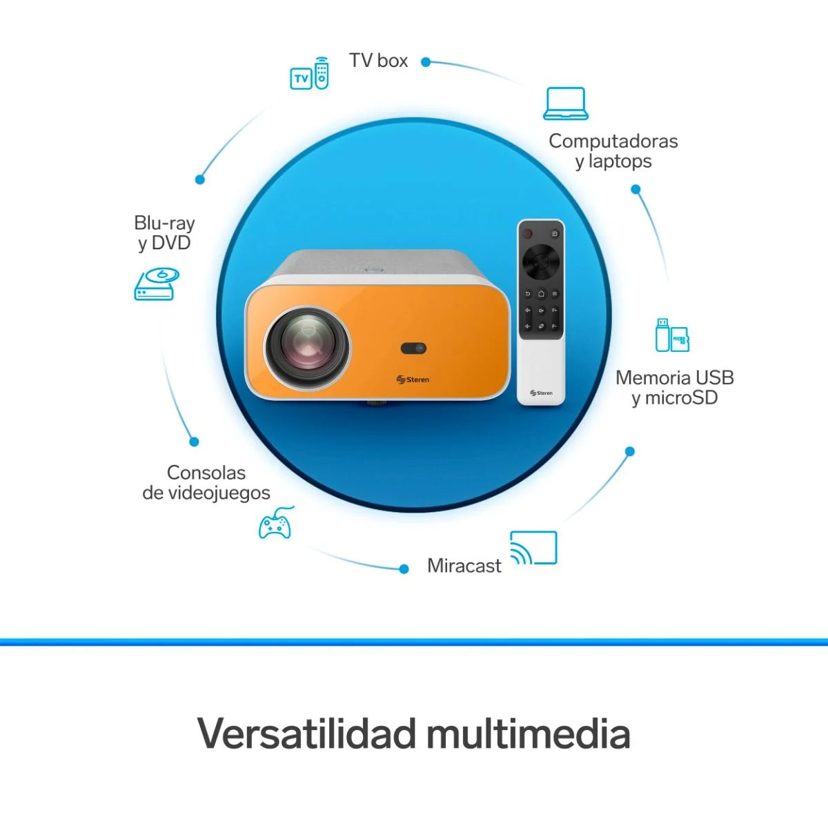 Proyector Multimedia STEREN FULL HD 300 LM ANSI WIFI
