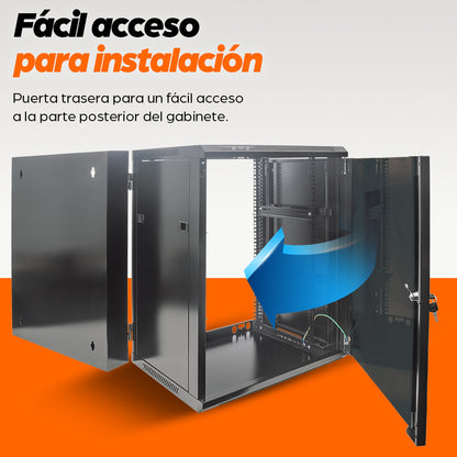 Intellinet 711845 armario rack 9U Bastidor de pared Negro