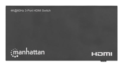 Switch HDMI Manhattan 4K@60Hz 3 entradas compacto negro