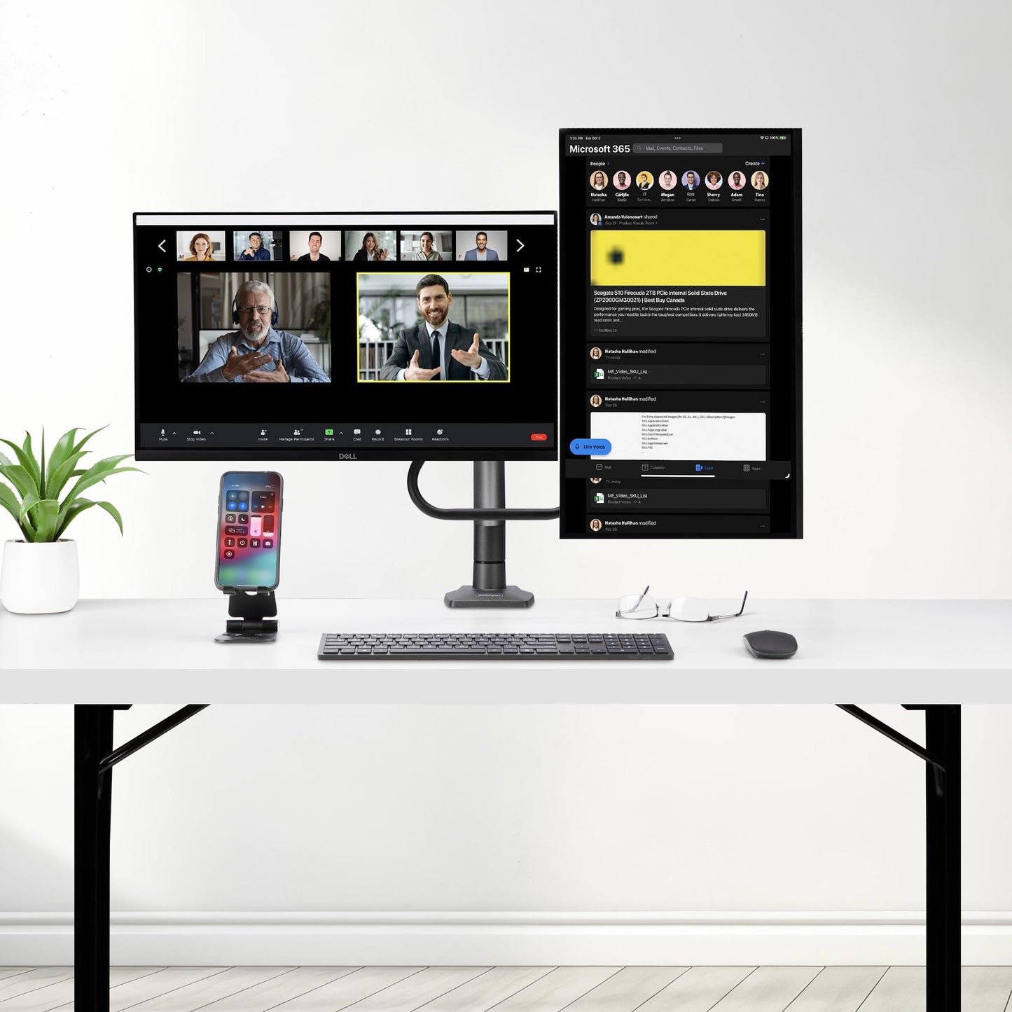 StarTech.com H2M1AS2-MONITOR-ARM soporte para pantalla plana 68.6 cm (27") Escritorio Negro