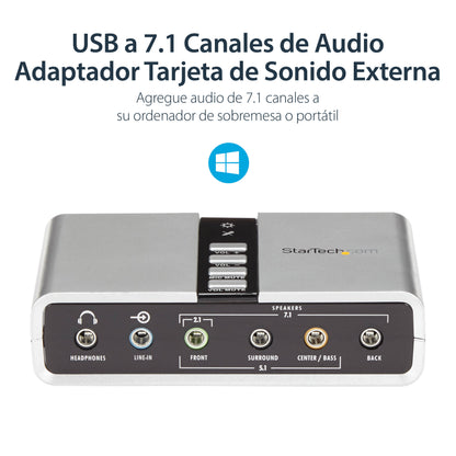 StarTech.com ICUSBAUDIO7D tarjeta de audio 7.1 canales