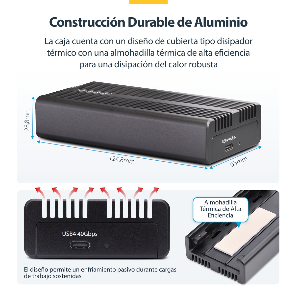 StarTech.com 1USB4-NVME-ENCLOSURE caja para disco duro externo Carcasa para SSD Negro
