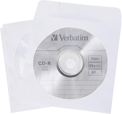 Sobres de Papel Verbatim C/Ventana Transparente para CD/DVD C/100