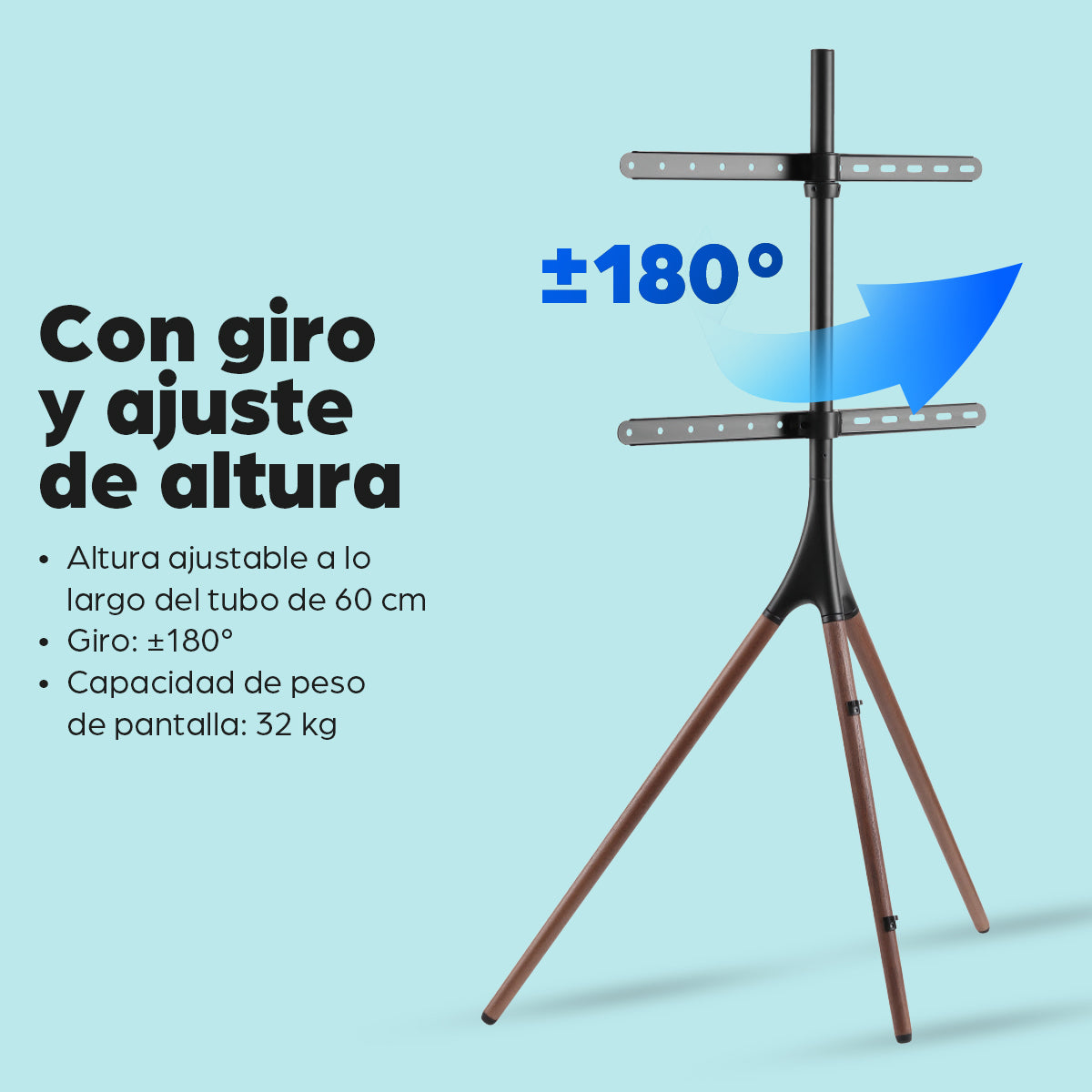 Manhattan 461795 soporte para pantalla plana 165.1 cm (65") Piso Azul, Café
