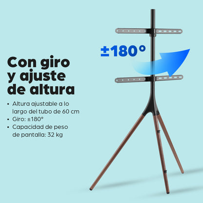 Manhattan 461795 soporte para pantalla plana 165.1 cm (65") Piso Azul, Café