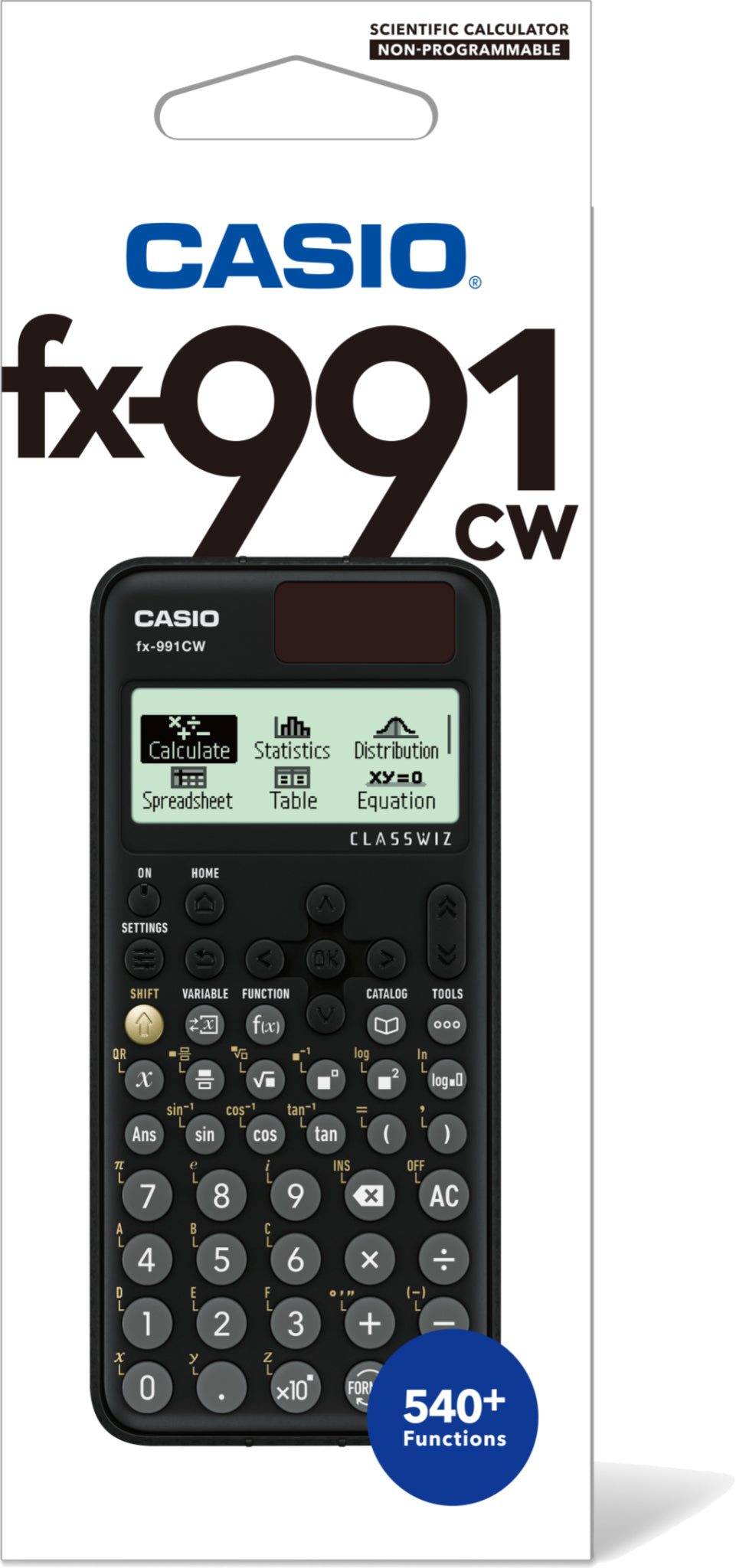Calculadora Cientifica Casio mas de 540 funciones FX-991CW para preparatoria y universidad negra 4 lineas codigo QR