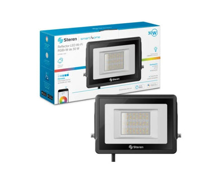 Reflector LED Steren WiFi RGB+W de 30W para Exterior