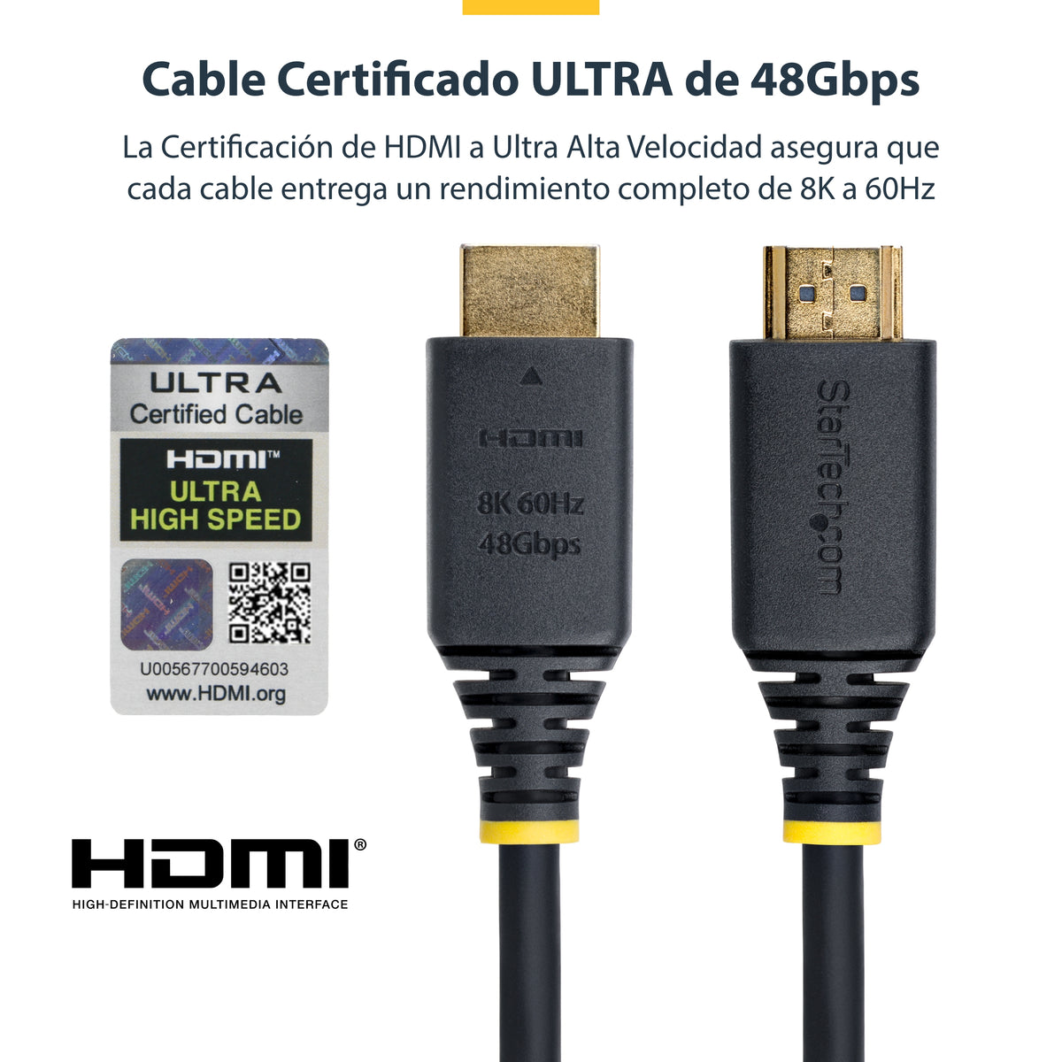 StarTech.com HDMI21-CBL-8K60-2M cable HDMI HDMI Tipo A (Estándar) Negro
