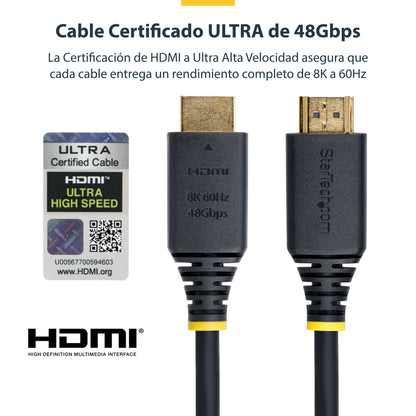 StarTech.com HDMI21-CBL-8K60-2M cable HDMI HDMI Tipo A (Estándar) Negro