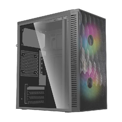 Gabinete Acteck Compacto Mini Torre Fuji GC470  Fuente ATX 500 Advanced Series Negro