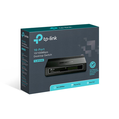 TP-Link TL-SF1016D dispositivo de redes Fast Ethernet (10/100) Negro