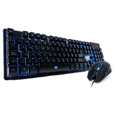 Kit Teclado y Mouse Vorago Start The Game Retroiluminado USB