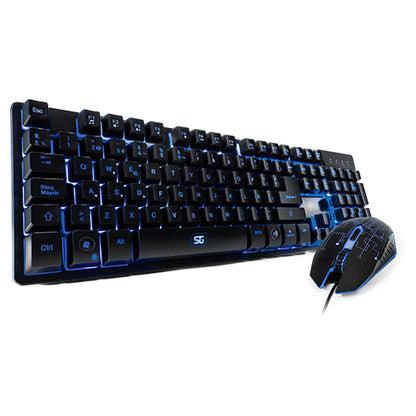 Kit Teclado y Mouse Vorago Start The Game Retroiluminado USB