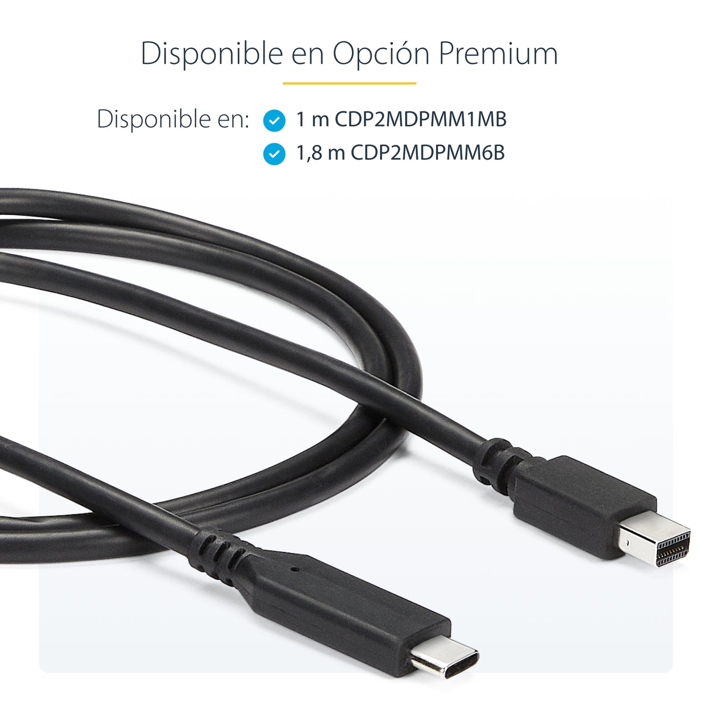 StarTech.com CDP2MDPMM6B adaptador de cable de vídeo USB Tipo C Negro