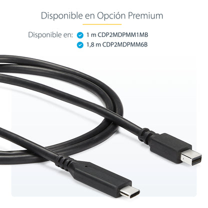 StarTech.com CDP2MDPMM6B adaptador de cable de vídeo USB Tipo C Negro