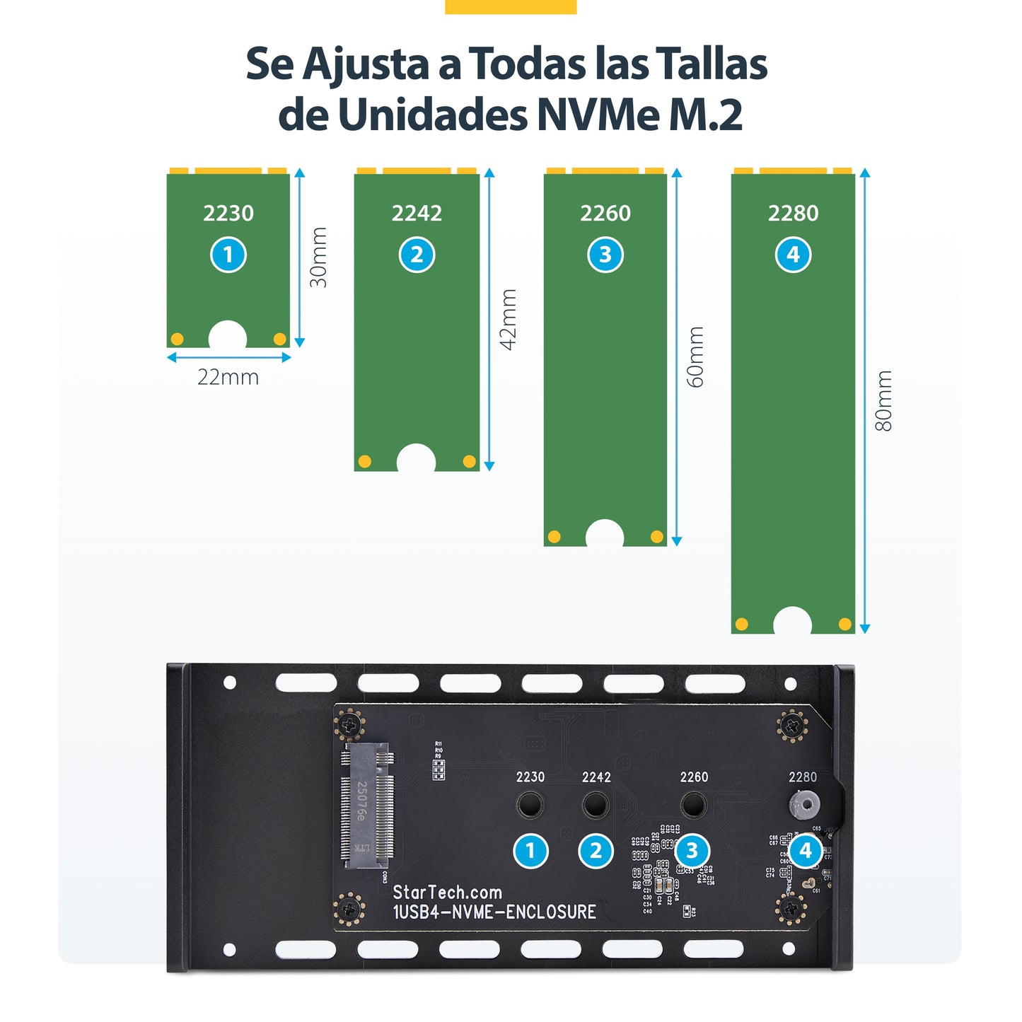 StarTech.com 1USB4-NVME-ENCLOSURE caja para disco duro externo Carcasa para SSD Negro
