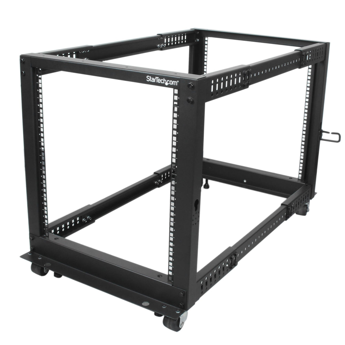 StarTech.com 4POSTRACK12U armario rack Rack o bastidor independiente Negro