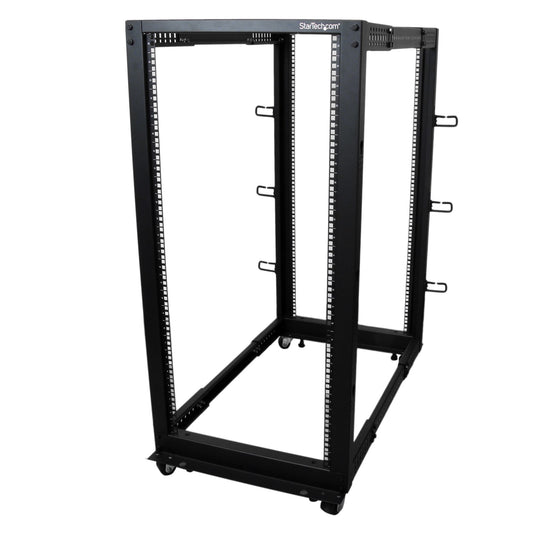 StarTech.com 4POSTRACK25U armario rack Rack o bastidor independiente Negro