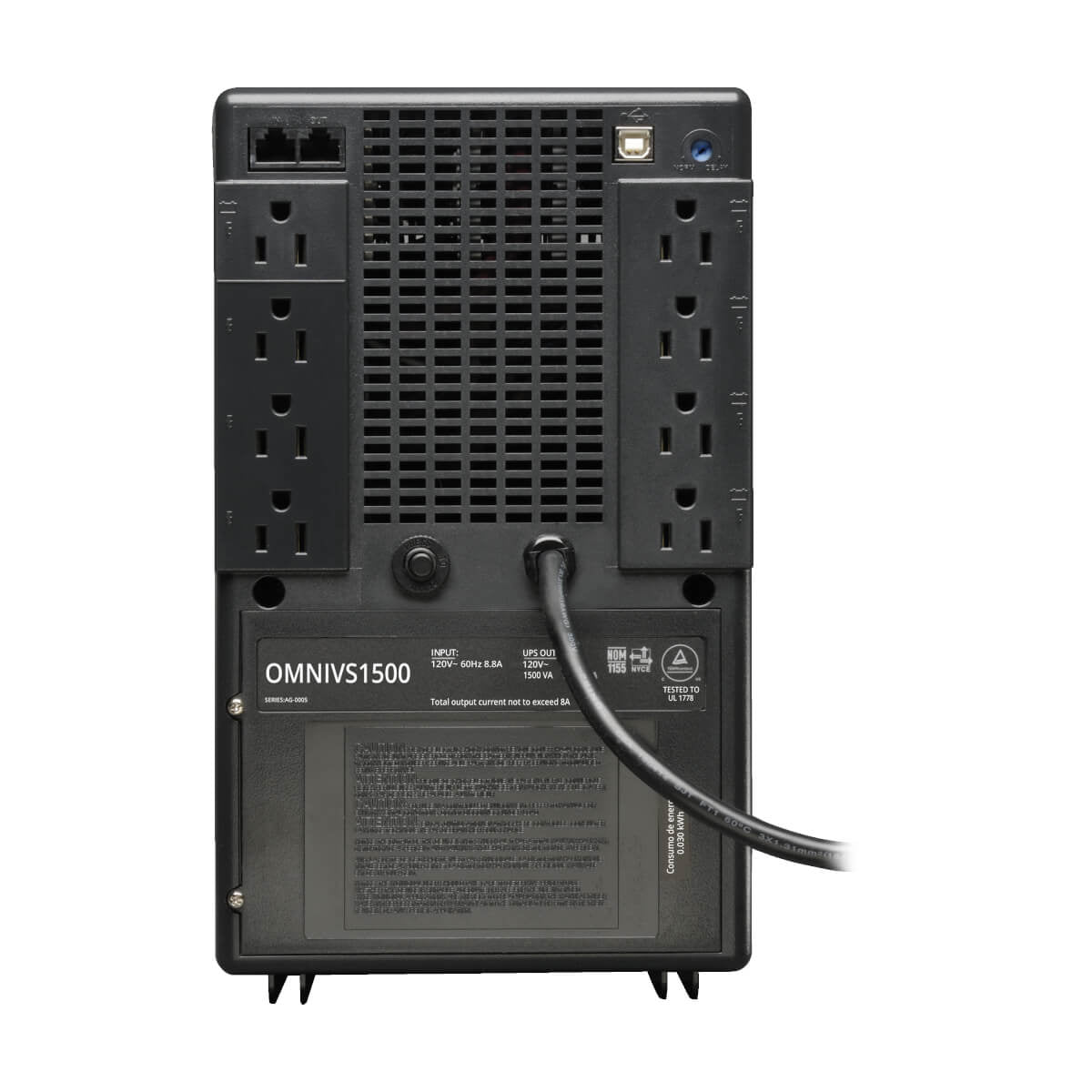 Tripp Lite OMNIVS1500 sistema de alimentación ininterrumpida (UPS) Línea interactiva 1.5 kVA 8 salidas AC