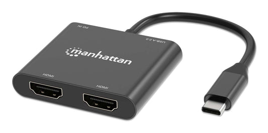 Convertidor USB-C Manhattan a HDMI 2 puertos 4K - MST