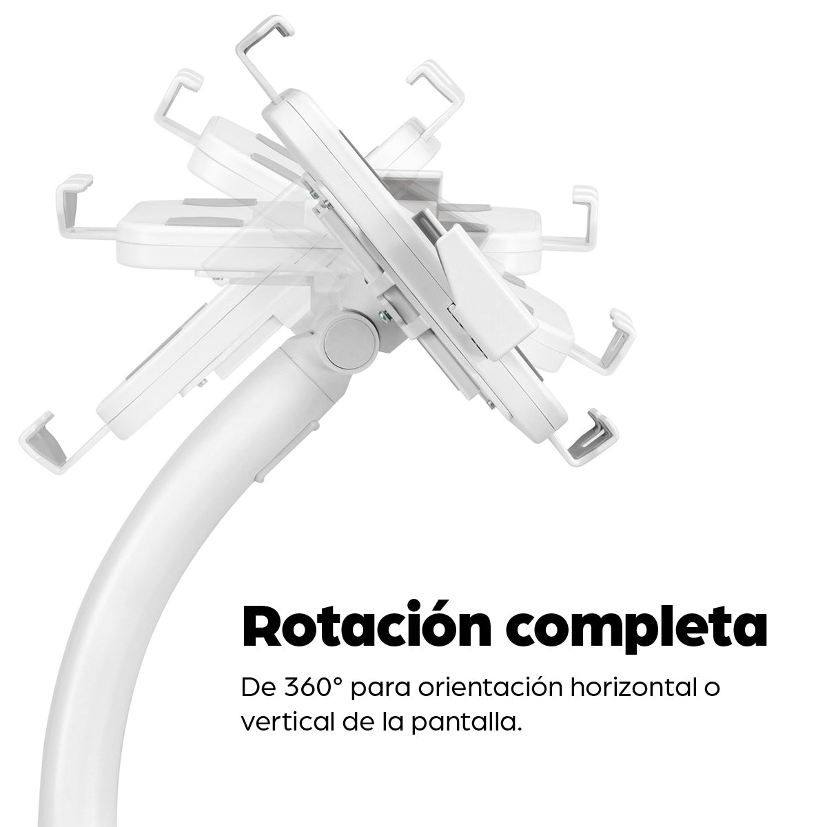 Soporte de Suelo Manhattan Antirrobo para Tablet/iPad 7.9" a 11" Color Blanco