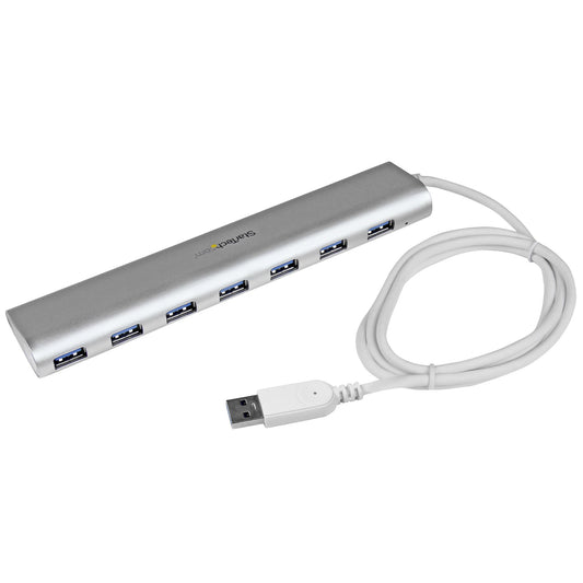 StarTech.com ST73007UA nodo concentrador USB 3.2 Gen 1 (3.1 Gen 1) Type-A 5000 Mbit/s Plata, Blanco