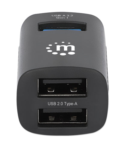 Manhattan 180993 nodo concentrador USB 3.2 Gen 1 (3.1 Gen 1) Type-C 5000 Mbit/s Negro