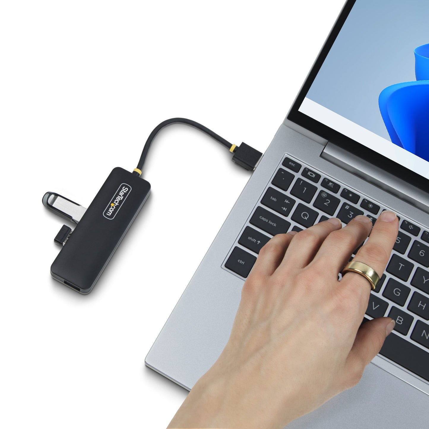 StarTech.com H5A4A-USB-HUB nodo concentrador USB 3.2 Gen 1 (3.1 Gen 1) Type-A 5000 Mbit/s Negro